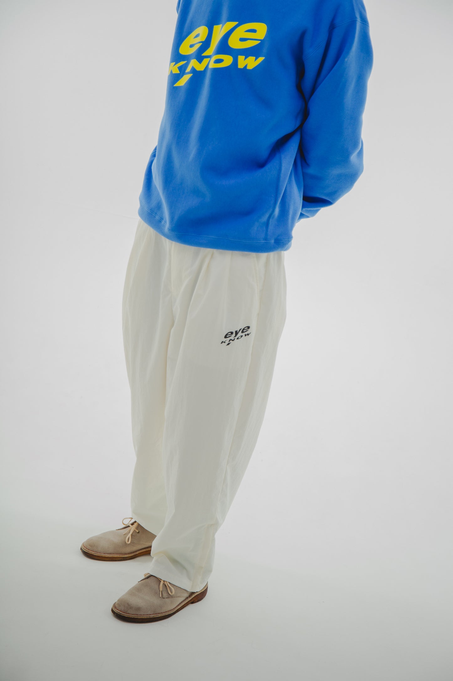 Wide nylon track pants