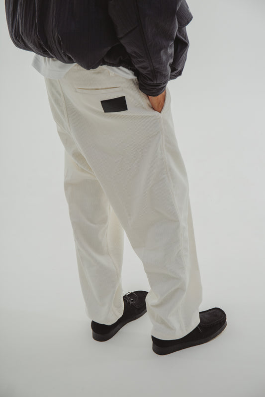 24/7 wide white corduroy pants