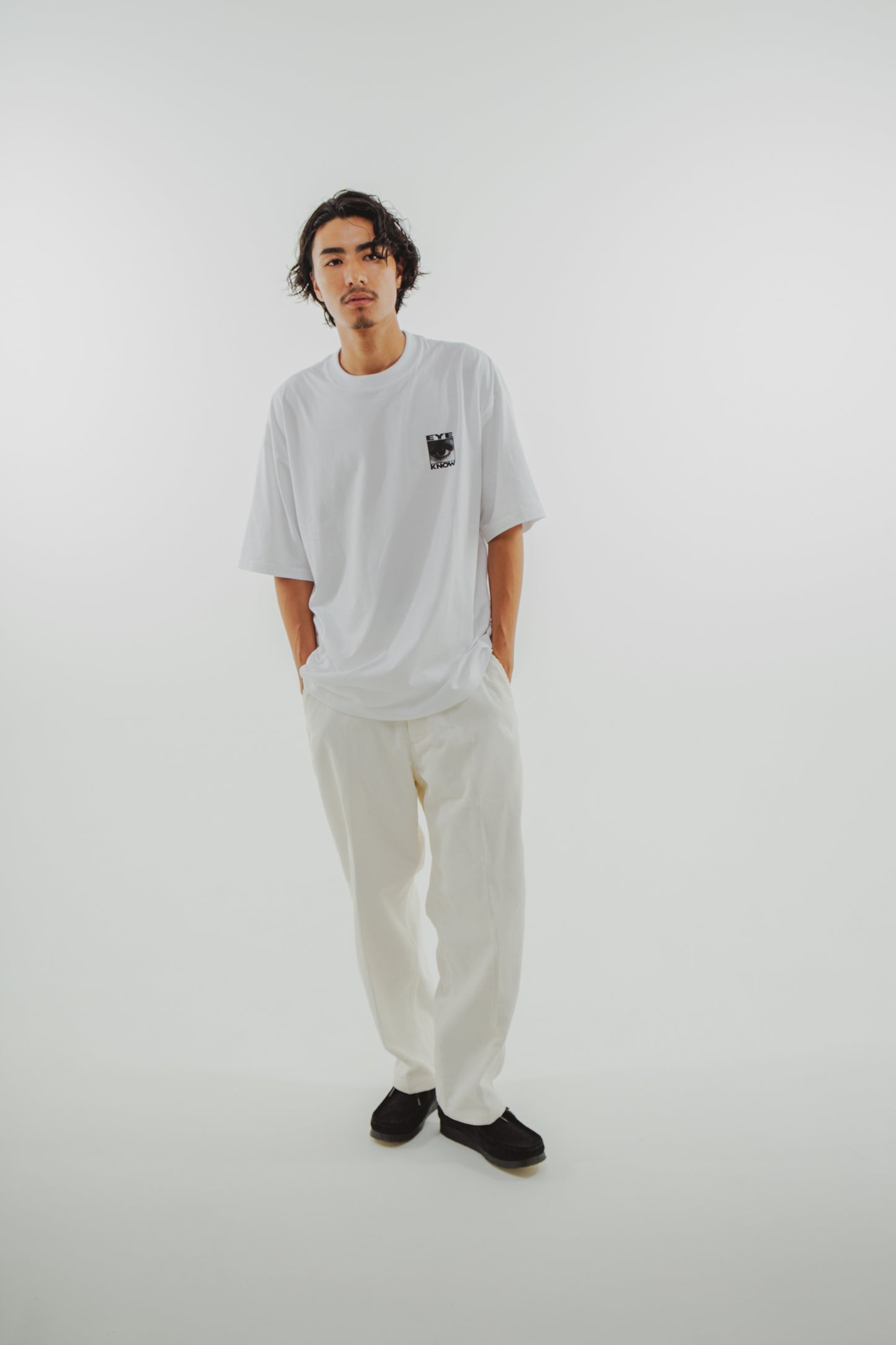 24/7 wide white corduroy pants