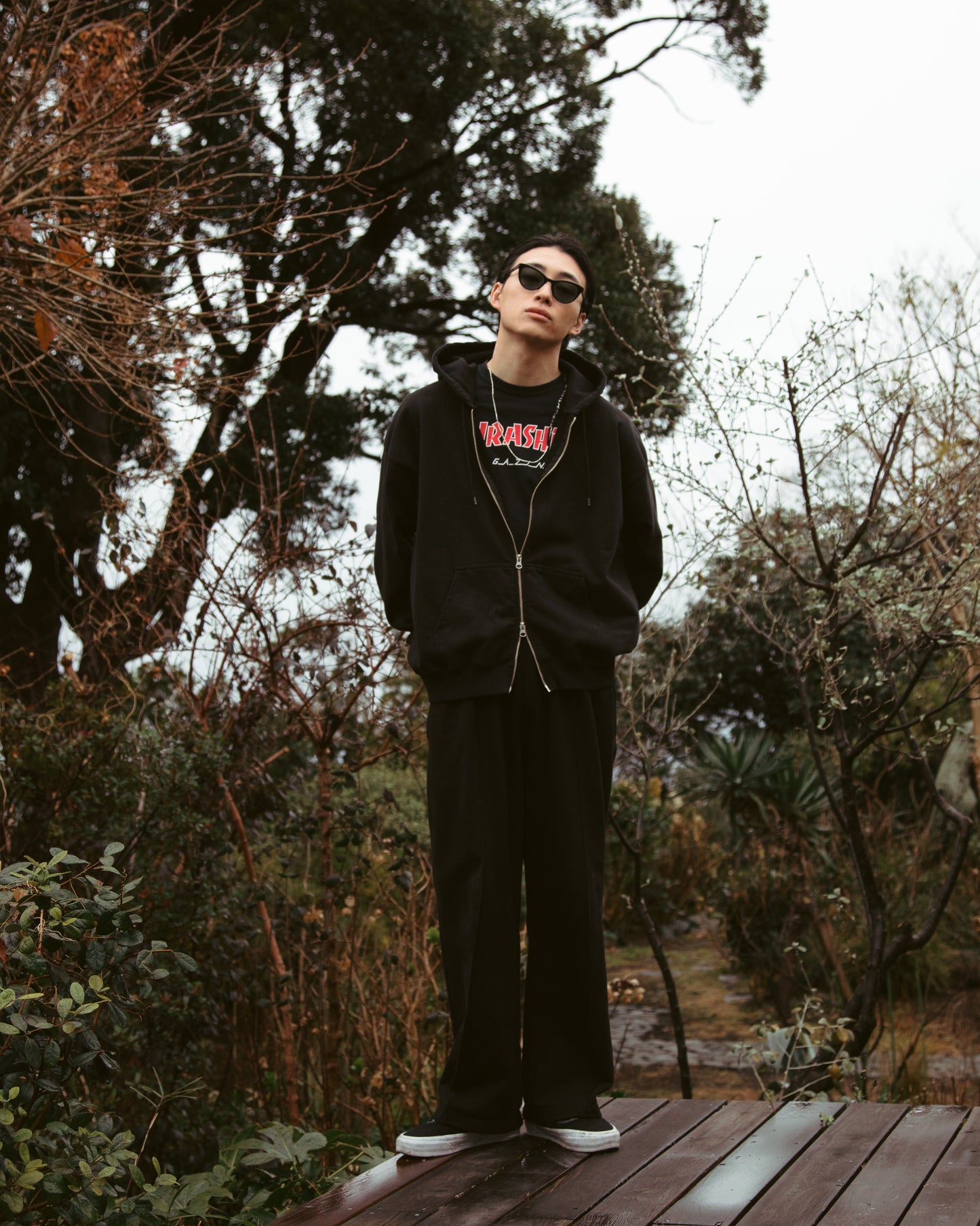 24/7 washed zip up hoodie
