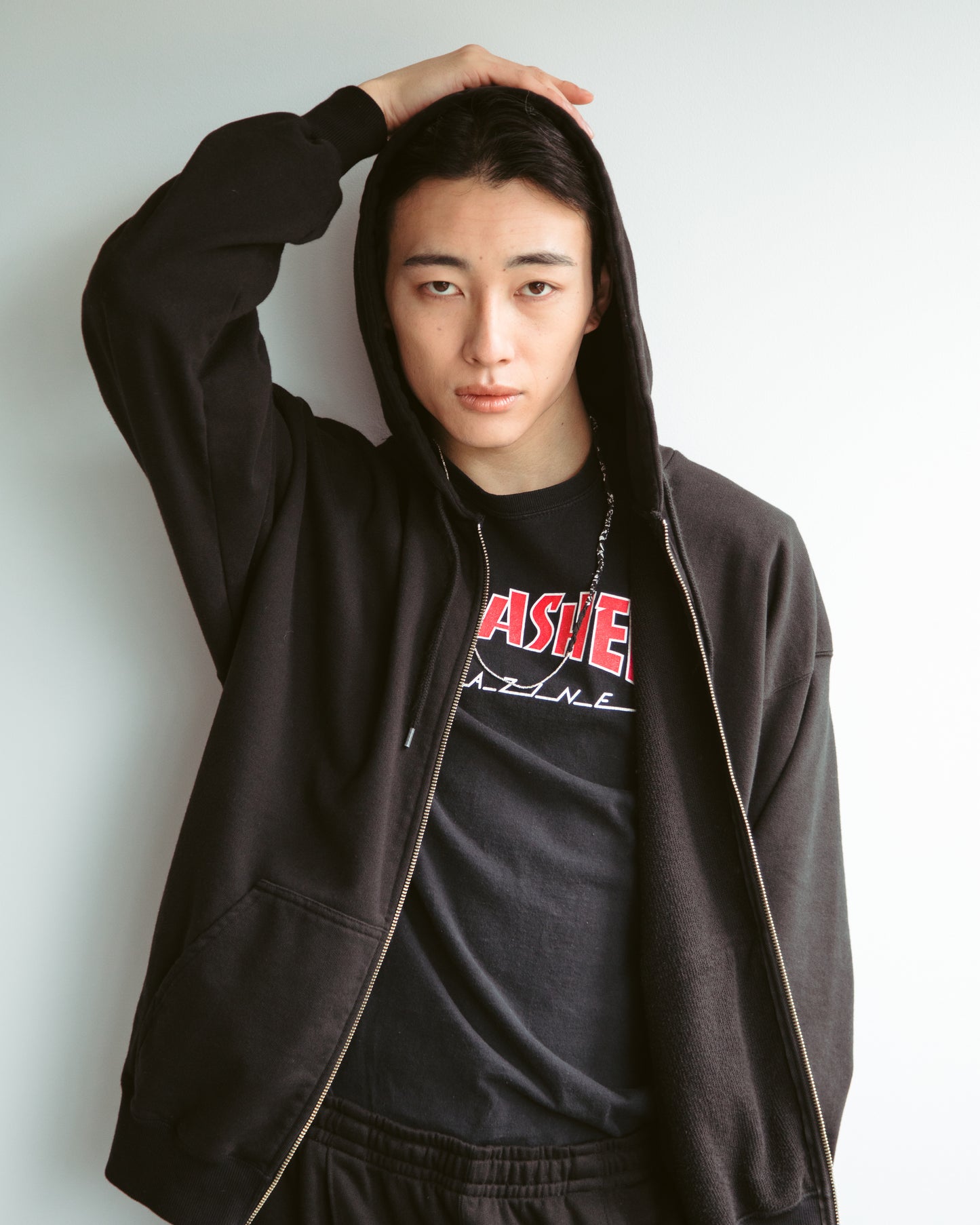 24/7 washed zip up hoodie