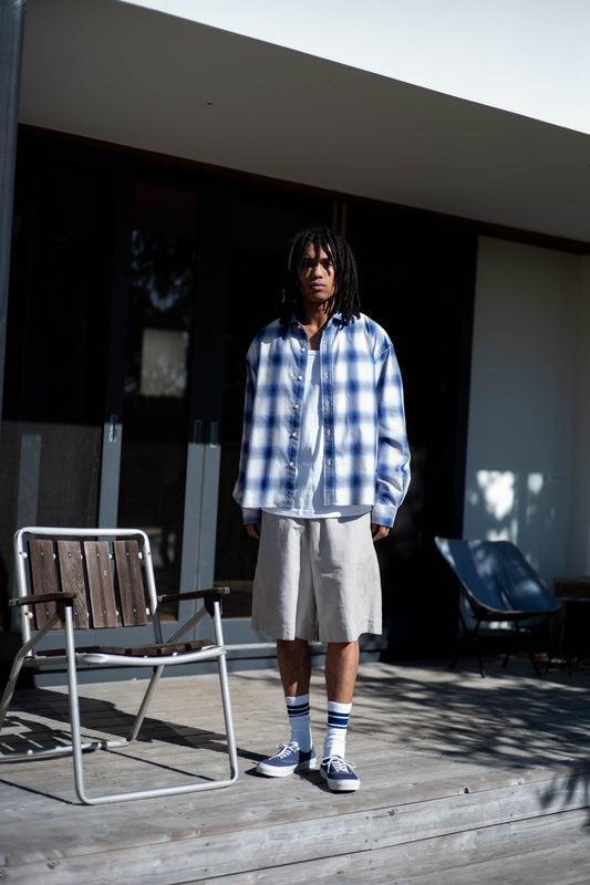 24/7 Over Size Check Shirt