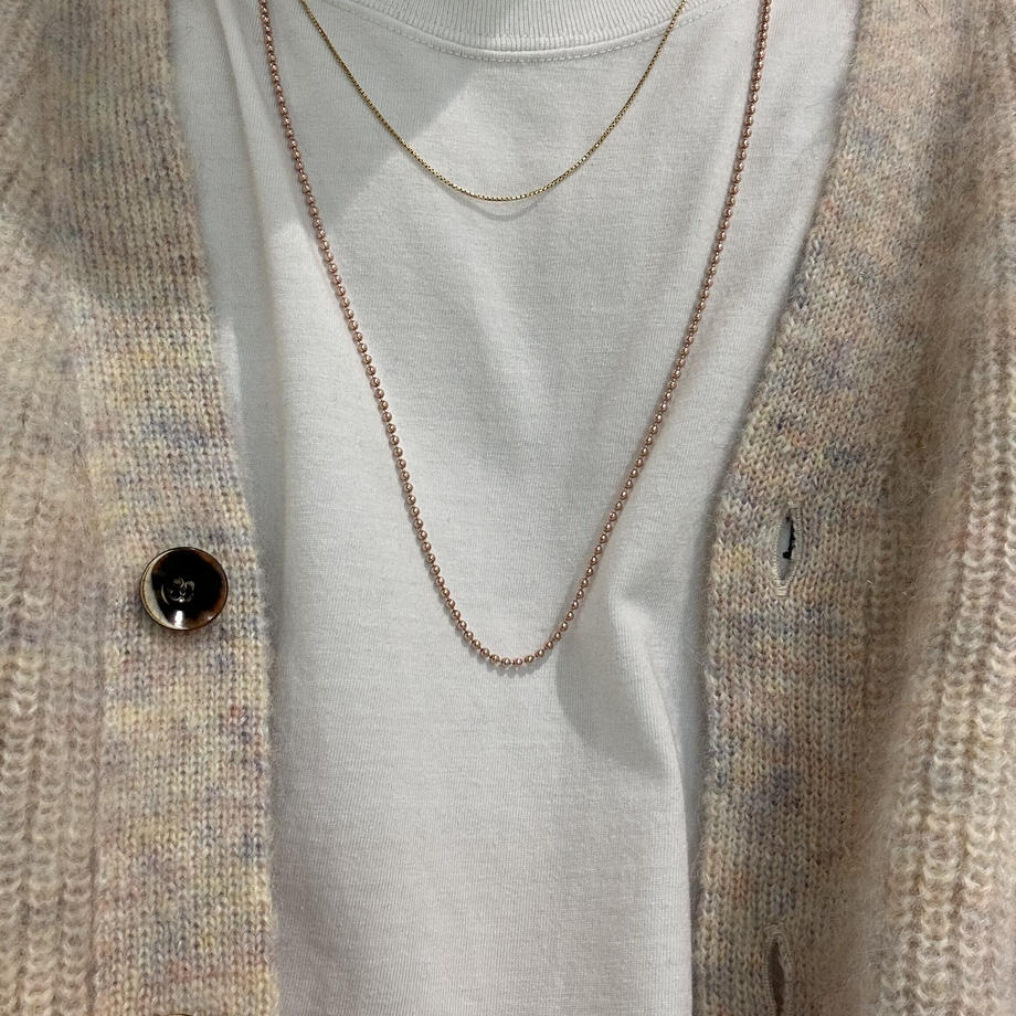 24/7 Pink Gold Ball Chain Necklace