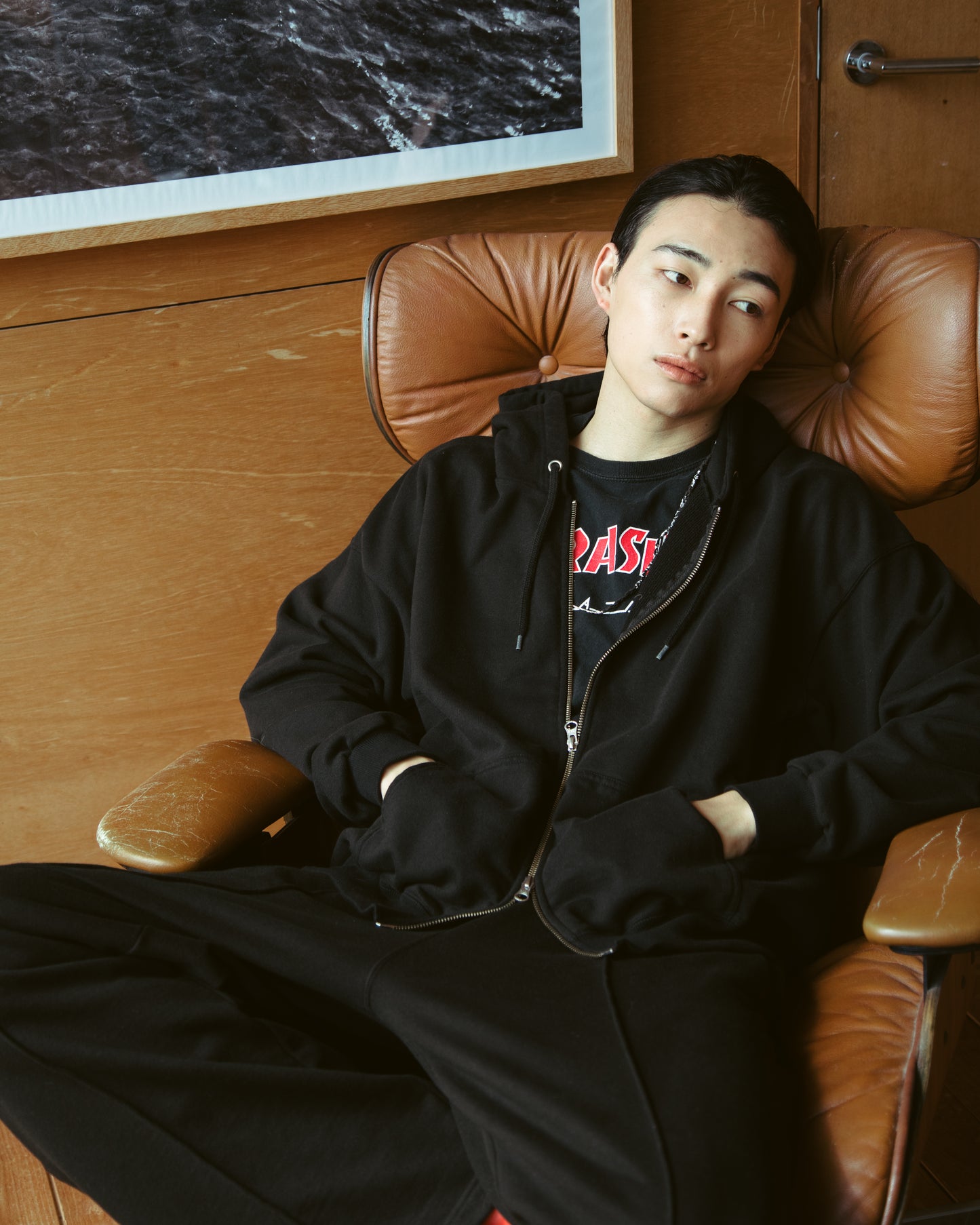 24/7 washed zip up hoodie