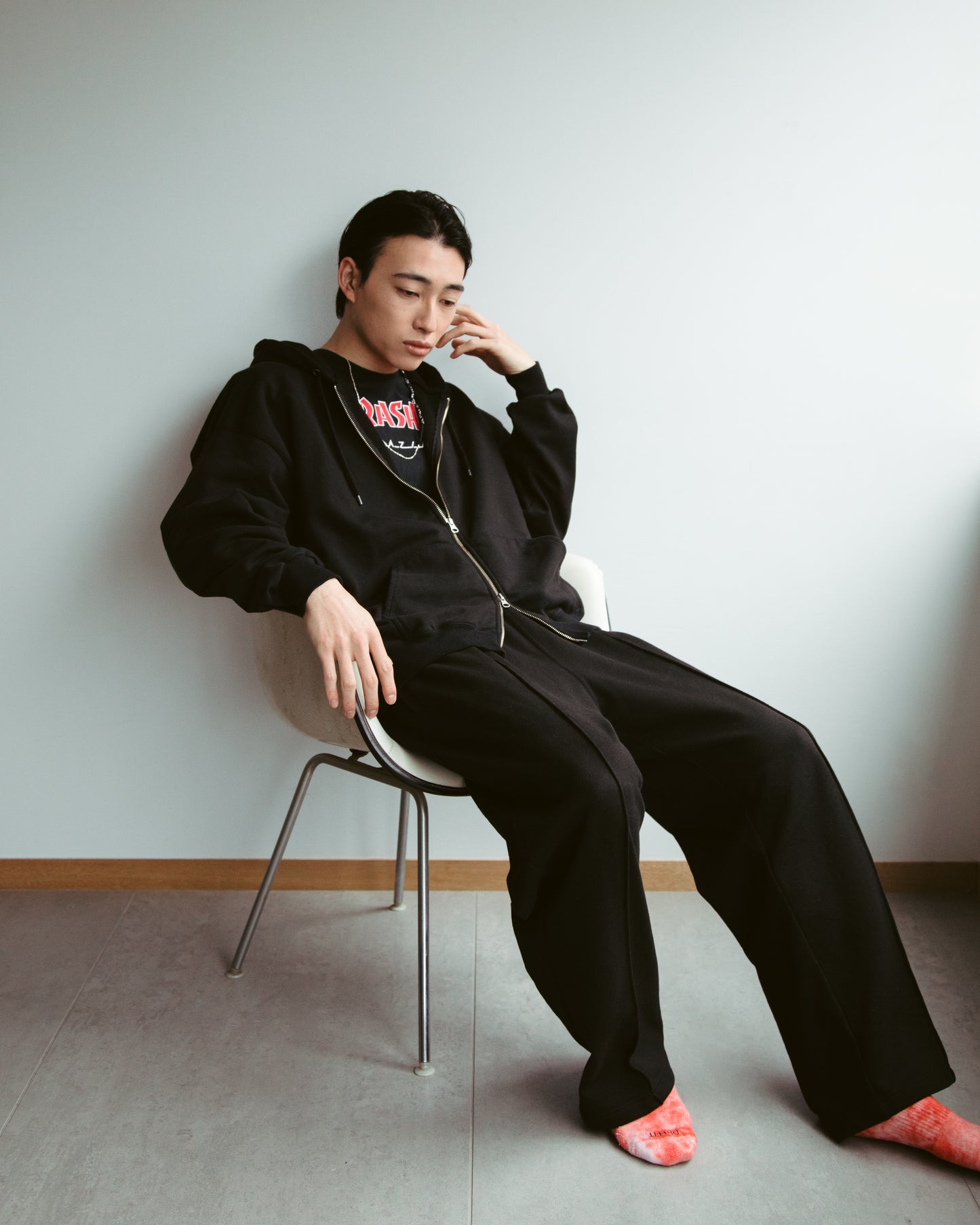 24/7 washed zip up hoodie